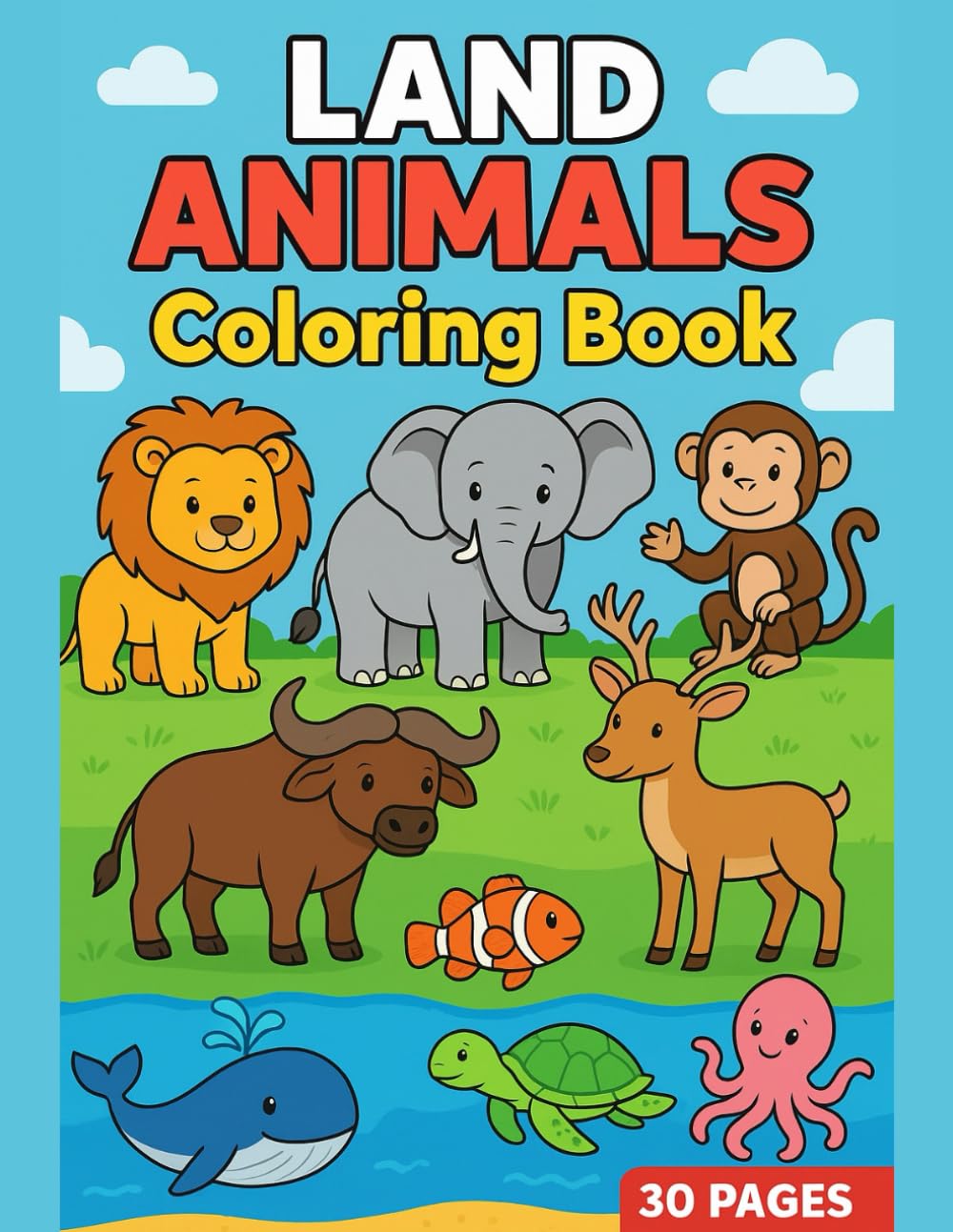 LAND ANIMALS COLORING BOOK
