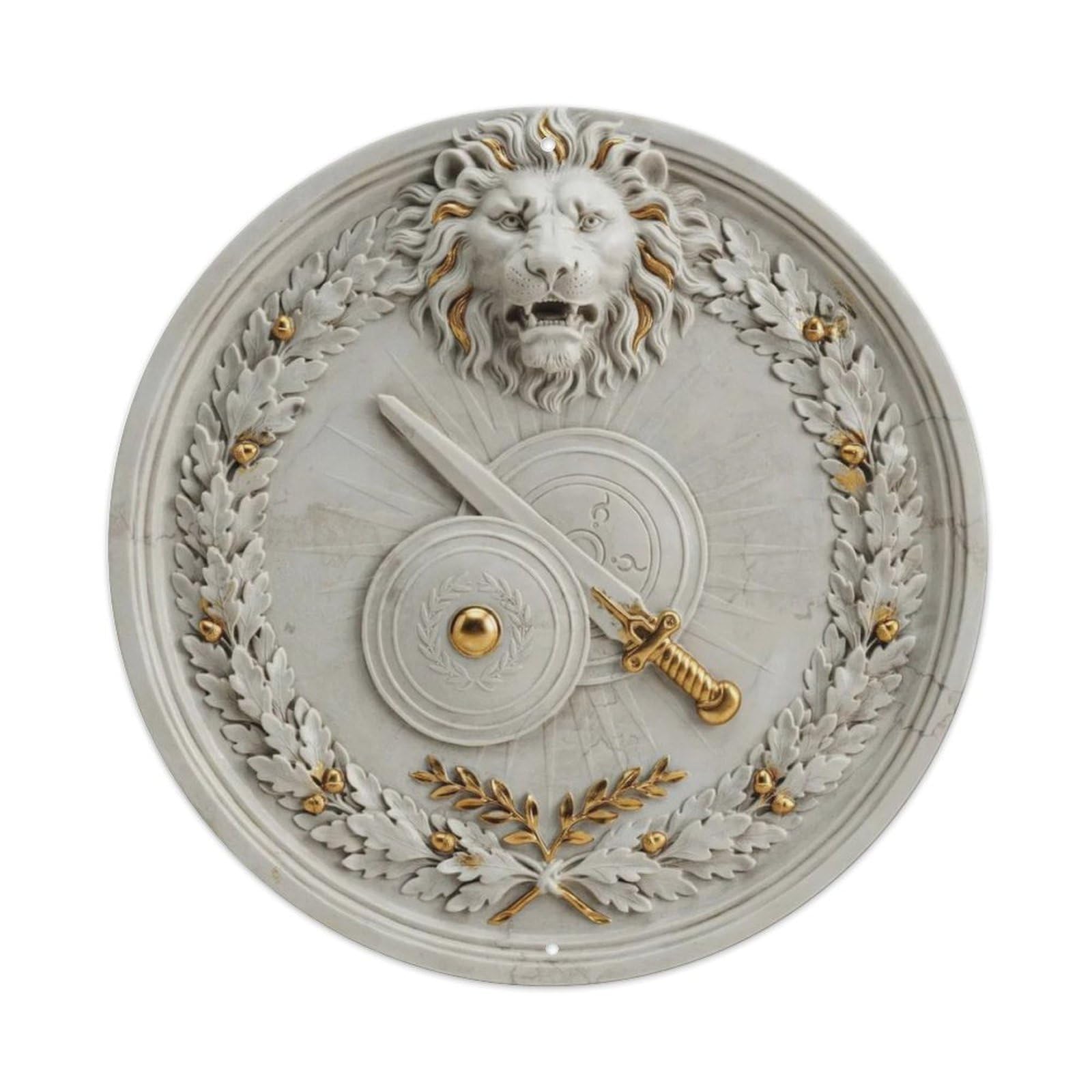 Dragon Head 3D Marble Sun Symbol Round Metal Tin Sign Plaque