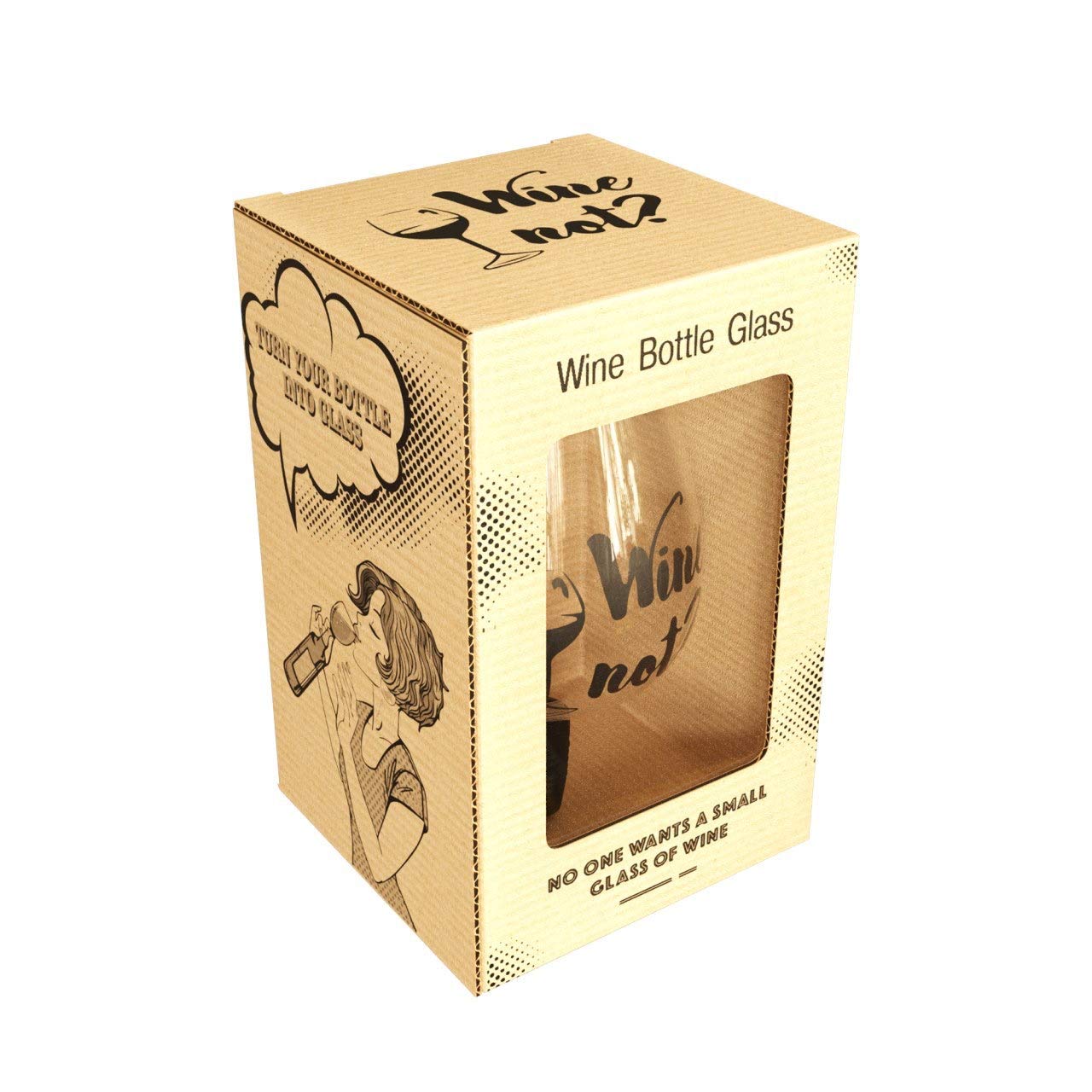 Buy Wine Bottle Glass Topper 16 oz Clear Glass Drink Straight