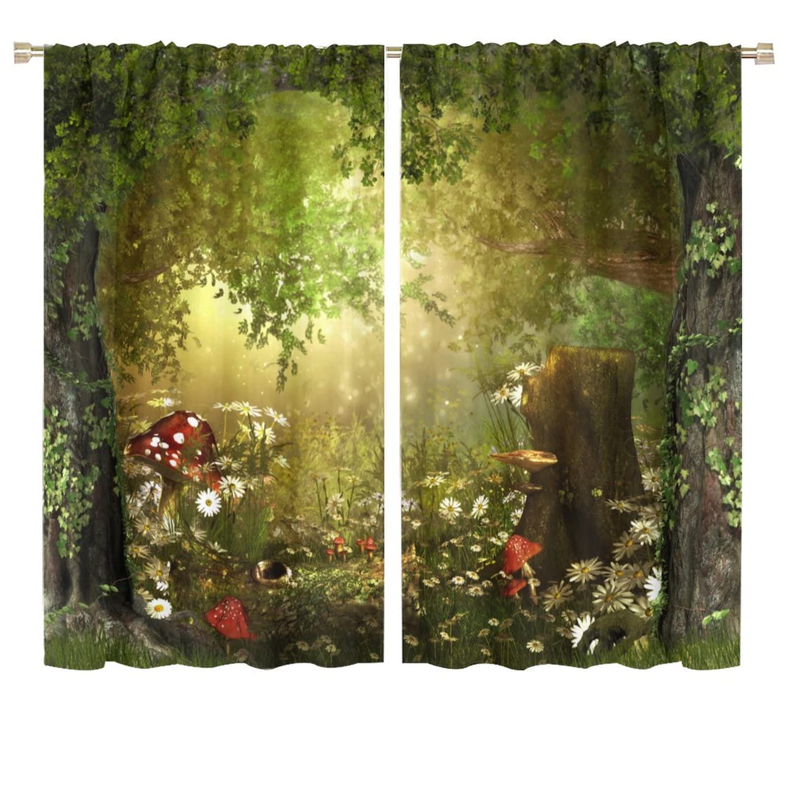 Rideaux occultants de cuisine verts 183x160 cm Dream Forest décoration fenêtre
