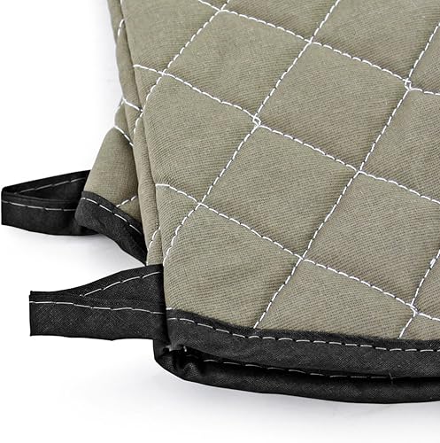 Miniatura 4 de New Star Foodservice Guantes de horno con defensa adicional, hasta 400 F, juego de 2 (oliva (ignífugoresistente de grado comercial), 13 pulgadas