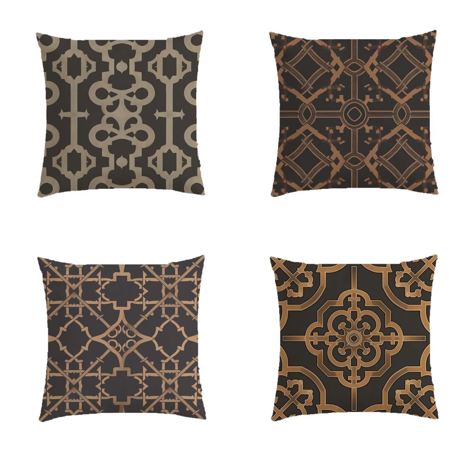Housse de coussin extérieur imperméable 50x50 en lin synthétique