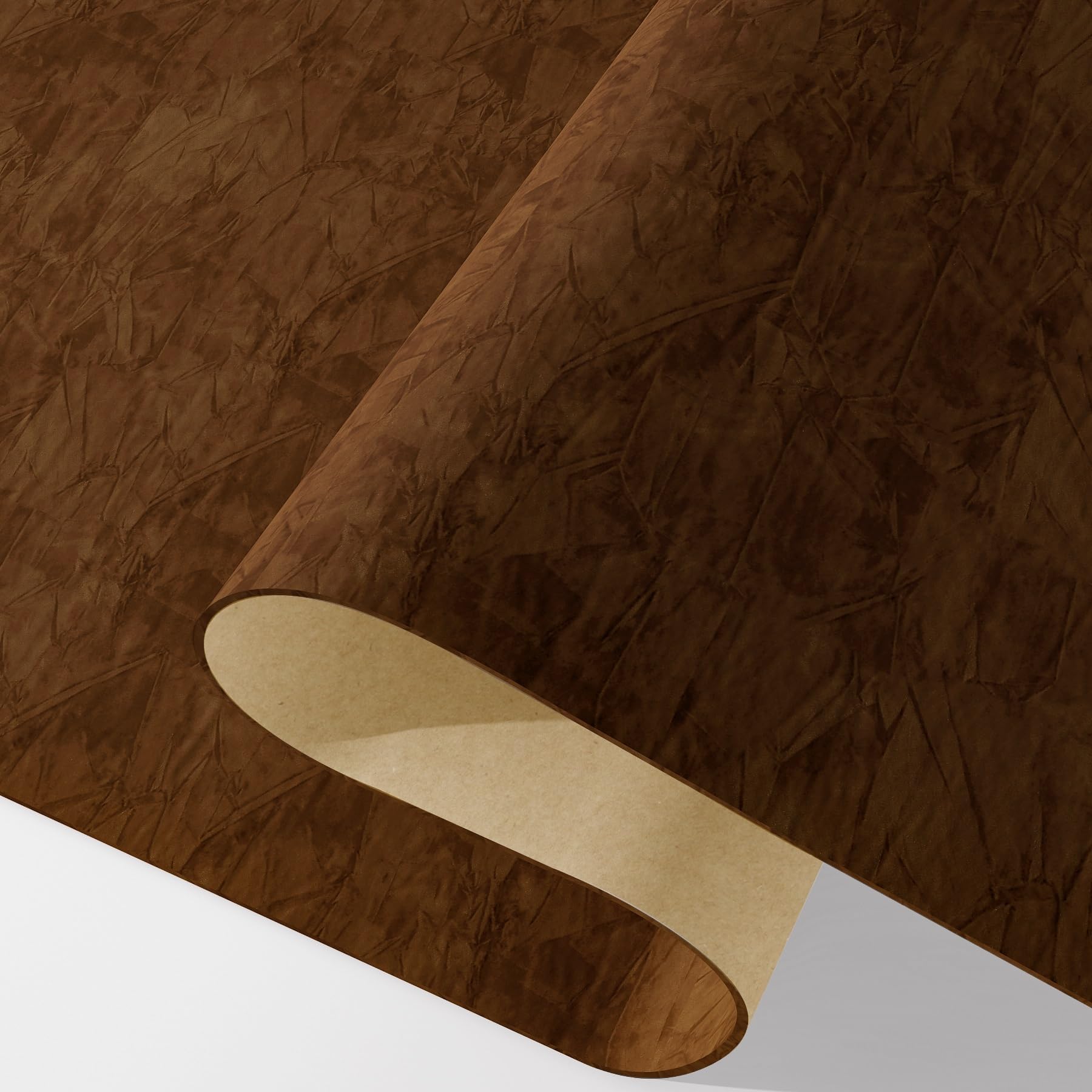 Decotalk Selbstklebender Samtstoff Tapete Braun 60X300cm Wandfolie Selbstklebend Möbel Stoffoptik Dekofolie Möbelfolie Selbstklebende Wände Tapeten fur Schlafzimmer Wohnzimmer Kinderzimmer Regal