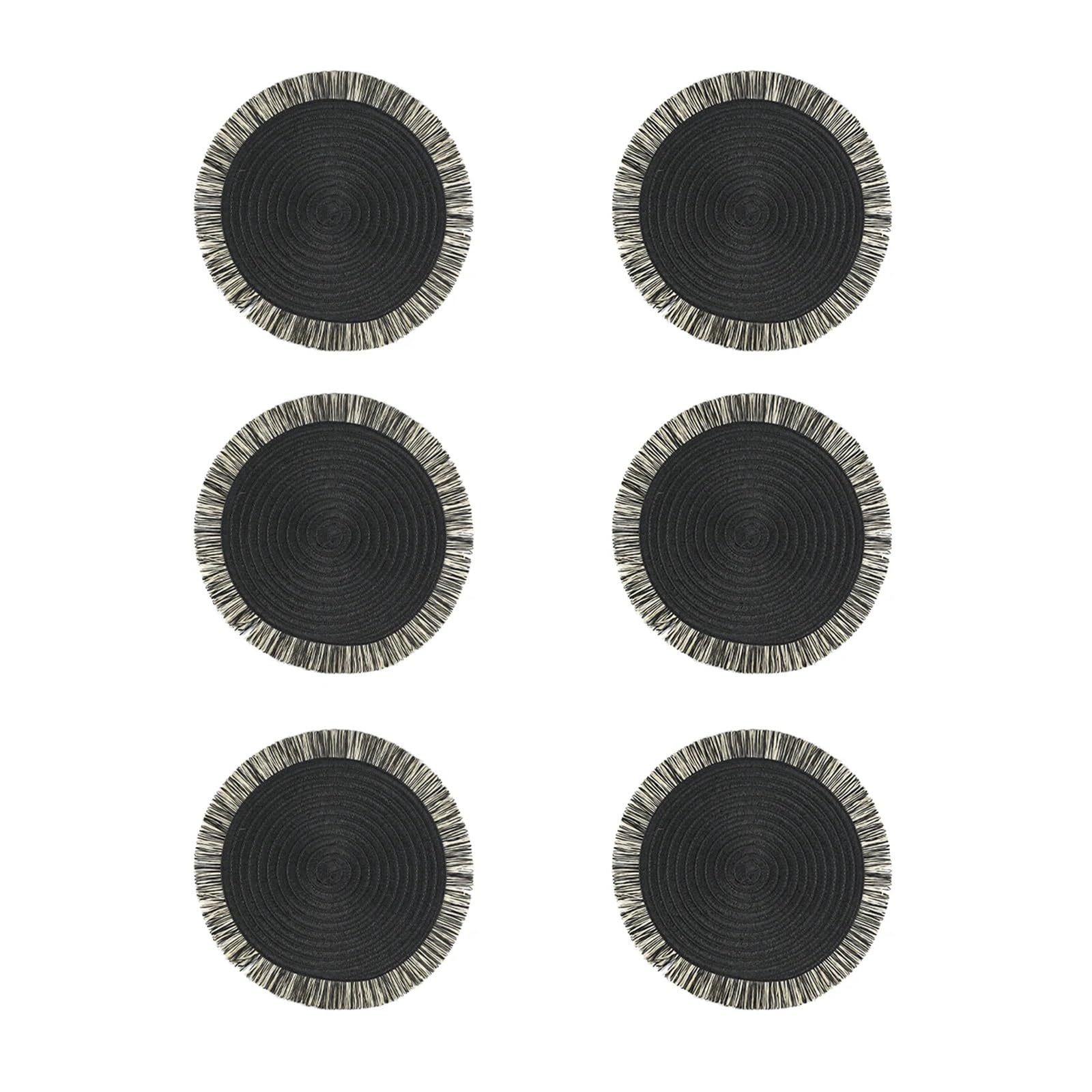 Napperons ronds pour table à manger et repas conviviaux en famille - Lot de 6