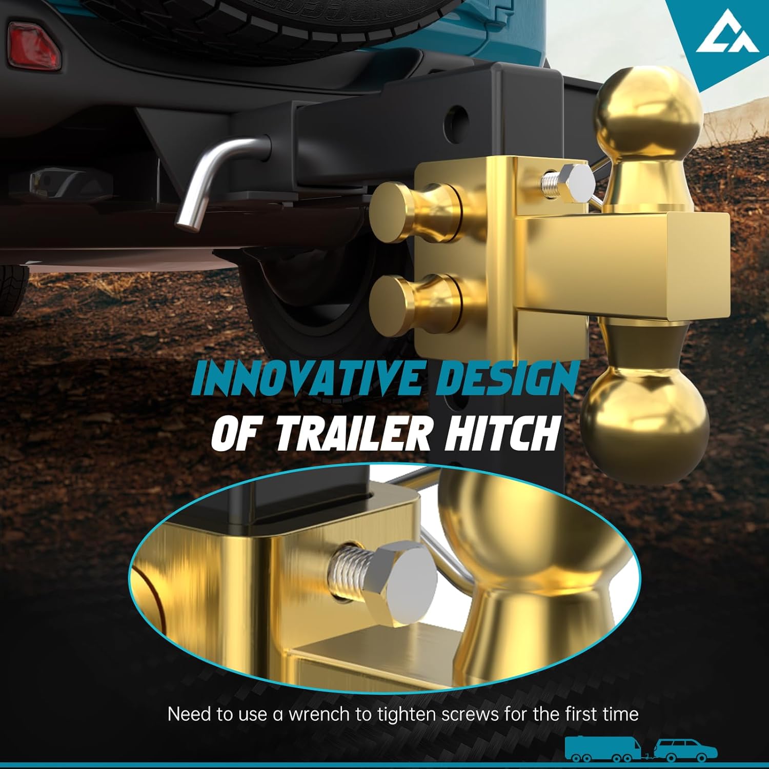 Adjustable Drawbar Trailer Hitch, Fits 2-Inch Receiver, 6-Inch Drop/Rise Drop Hitch,Solid 2" & 2-5/16" Balls Mount & Tube Shank, 25,000 LBS GTW Towing for Heavy Duty Trucks