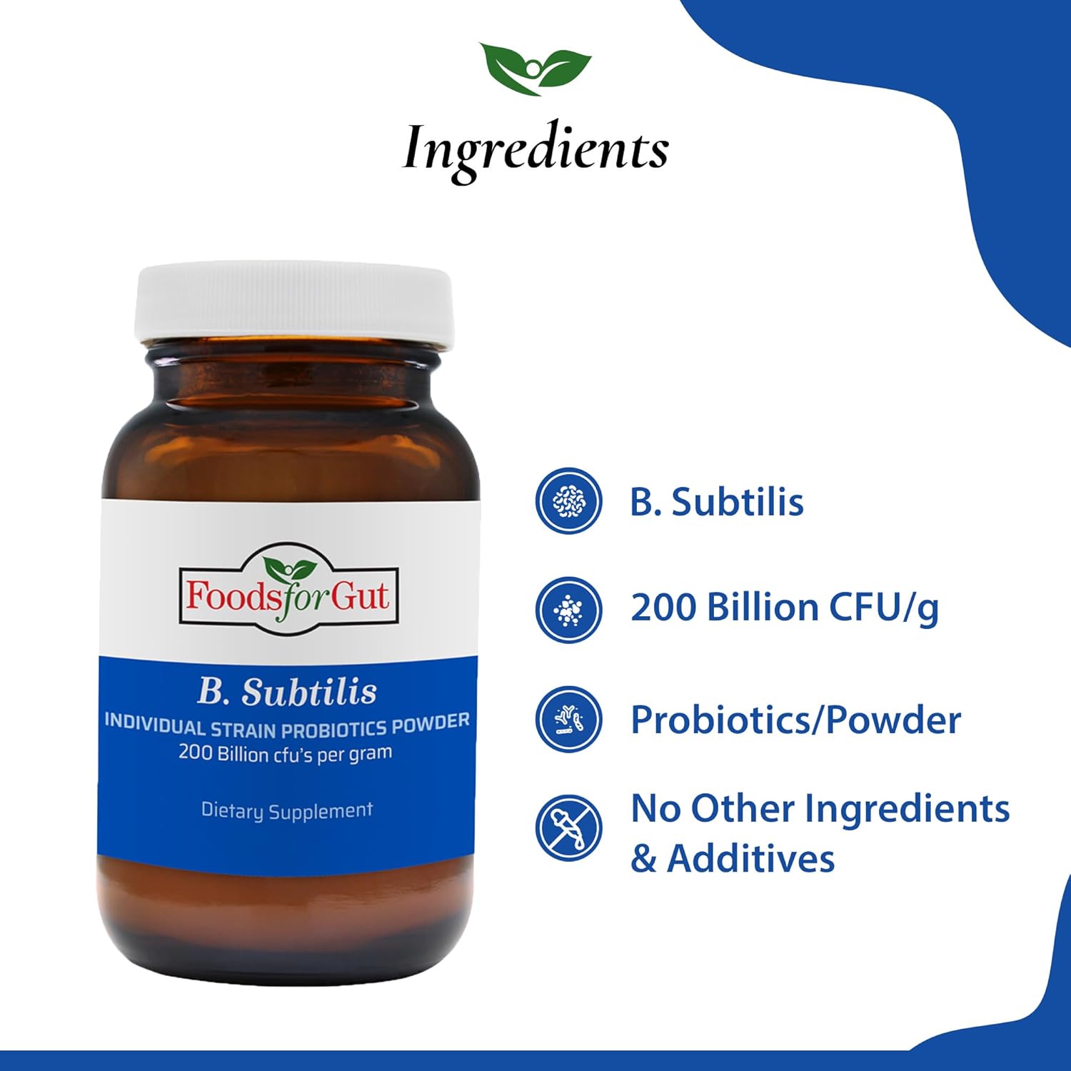 Foods For Gut Bacillus Subtilis Probiotic Powder 200 Billion cfu's | No Additives | Direct from Manufacturer | No Third-Party Storage| Digestive & Immune Support | B. Subtilis | 30 Gram (1.05 Oz) - Image 3