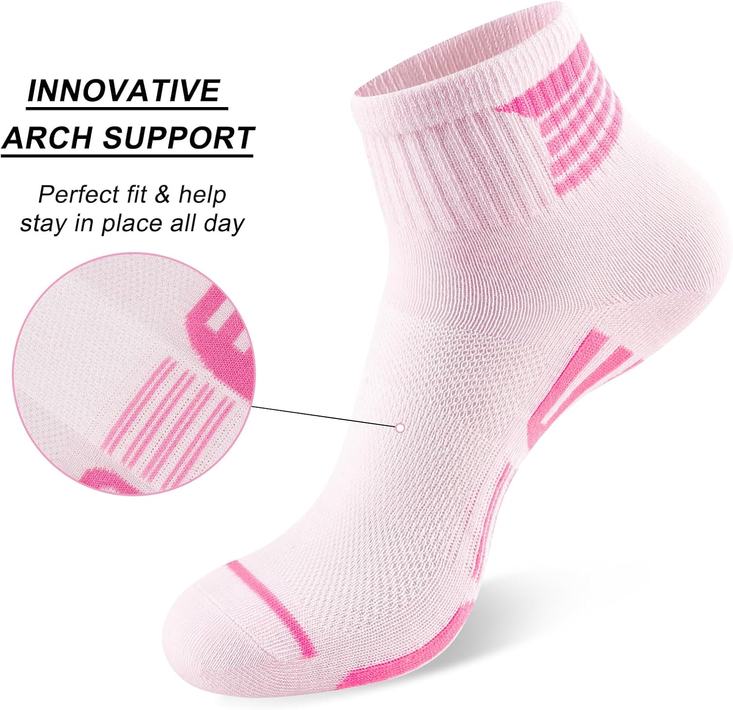 12 Pairs Womens Ankle Socks Lightweight Breathable Casual Mini Crew Quarter Socks For Women - Image 5