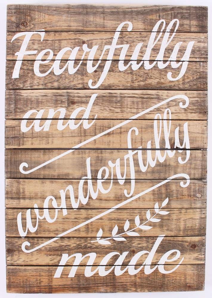 Wood Sign - fearfully and wonderfully made
