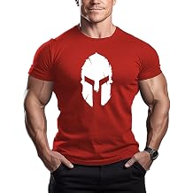 ReedCA Spartan Helmet - تي شيرت كمال الأجسام للرجال - تدريب رياضي أعلى لياقة