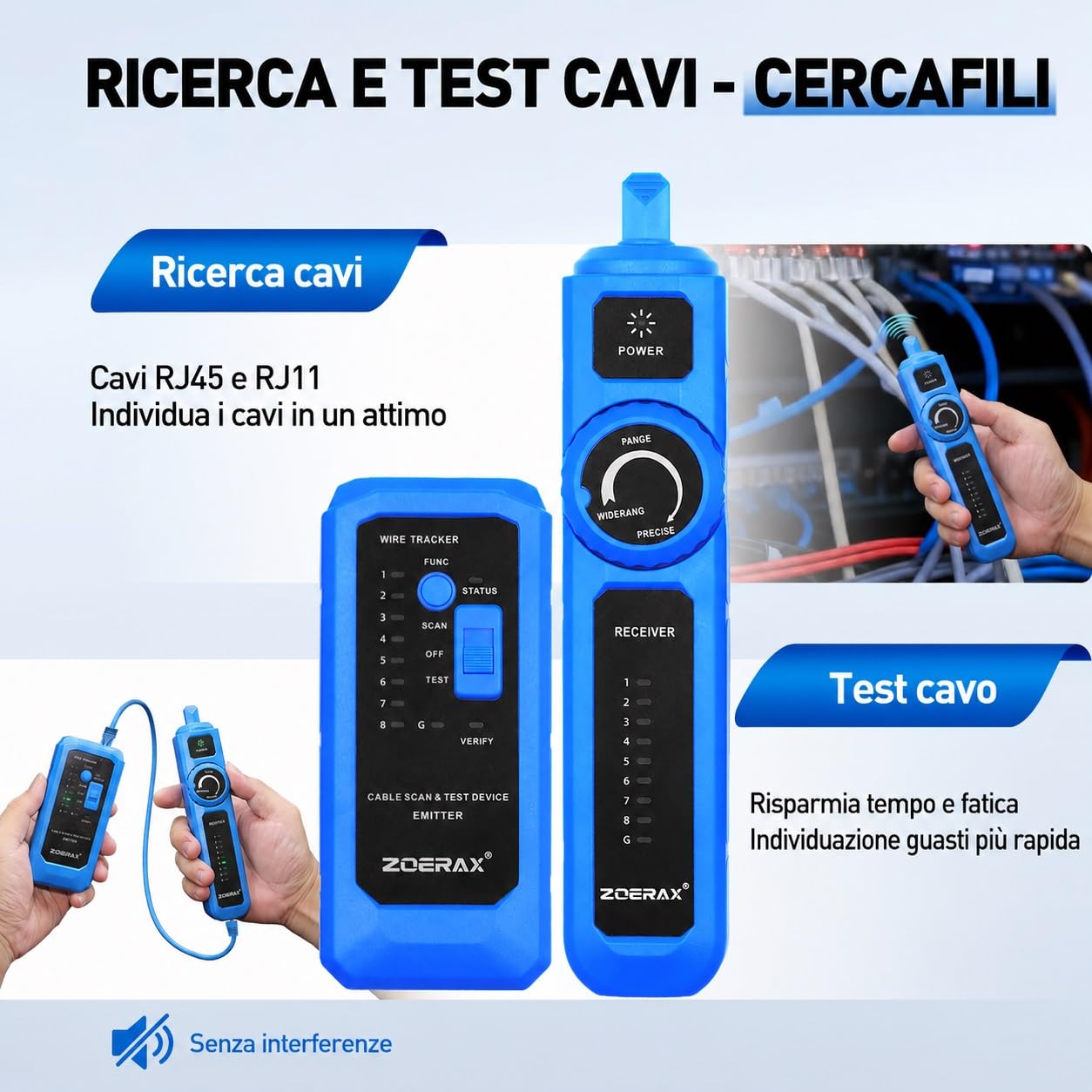 Set di strumenti di rete professionali 14 in 1 - Pinza crimpatrice RJ45, spina e cartelli di protezione Cat6