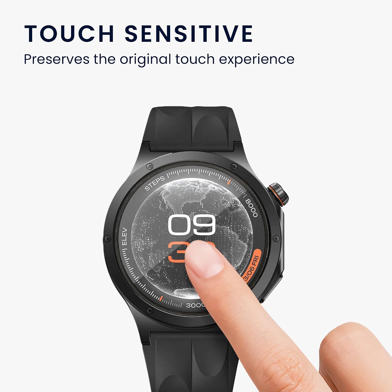 kwmobile Protective Film Compatible with OnePlus Watch 4 Screen Protector - 2x Smart Watch Protector Anti-Fingerprint image 4