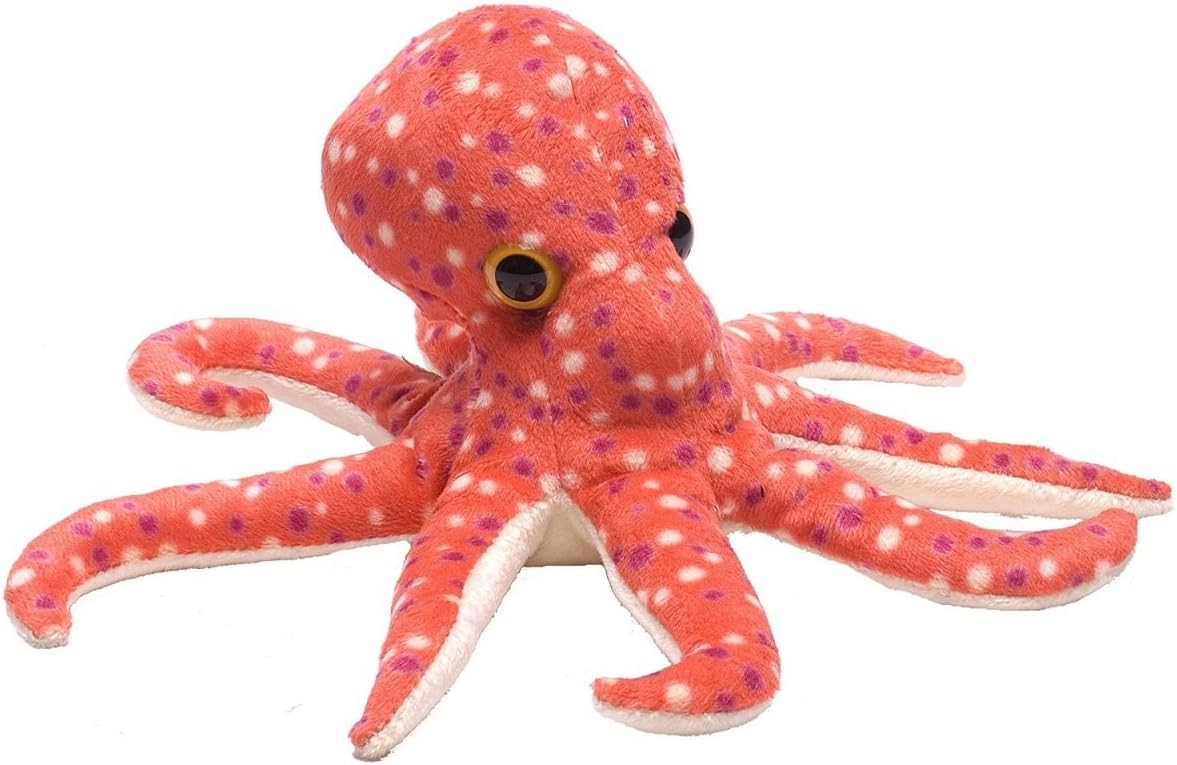 Wild Republic Hug'ems Soft Toy, Gifts for Kids, Octopus Cuddly Toy 18cm