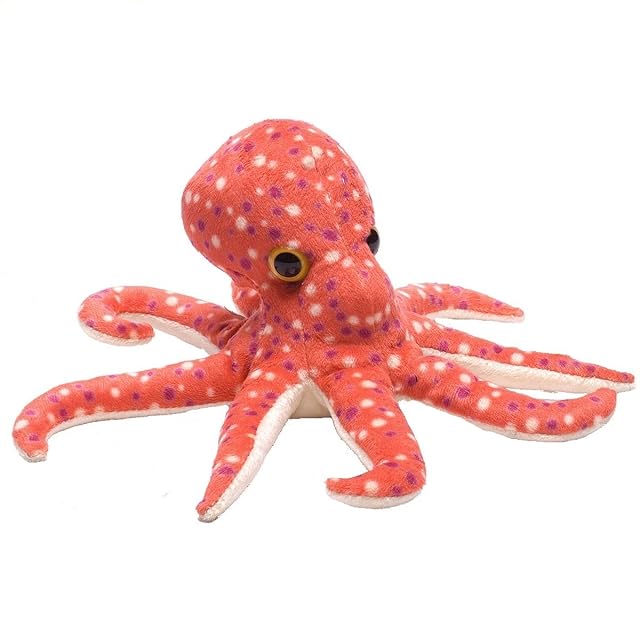 Wild Republic Hug’ems Pulpo, Mini Peluches, Peluches Suaves y Blanditos, 17 cm, Regalo para Bebés Original, Muñecos de Peluche, Relleno Elaborado con Botellas de Agua Recicladas