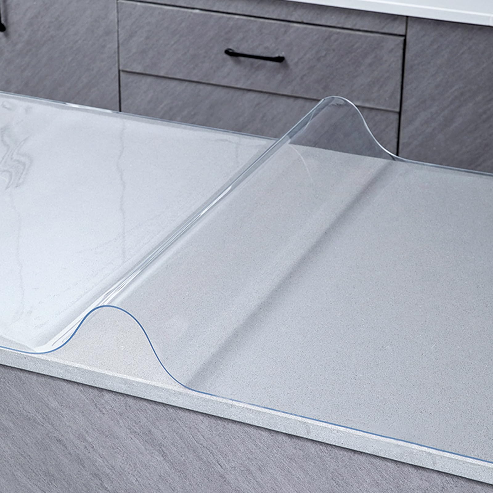 Protecteur de table en PVC transparent 70x70 cm avec épaisseur 2,0 mm