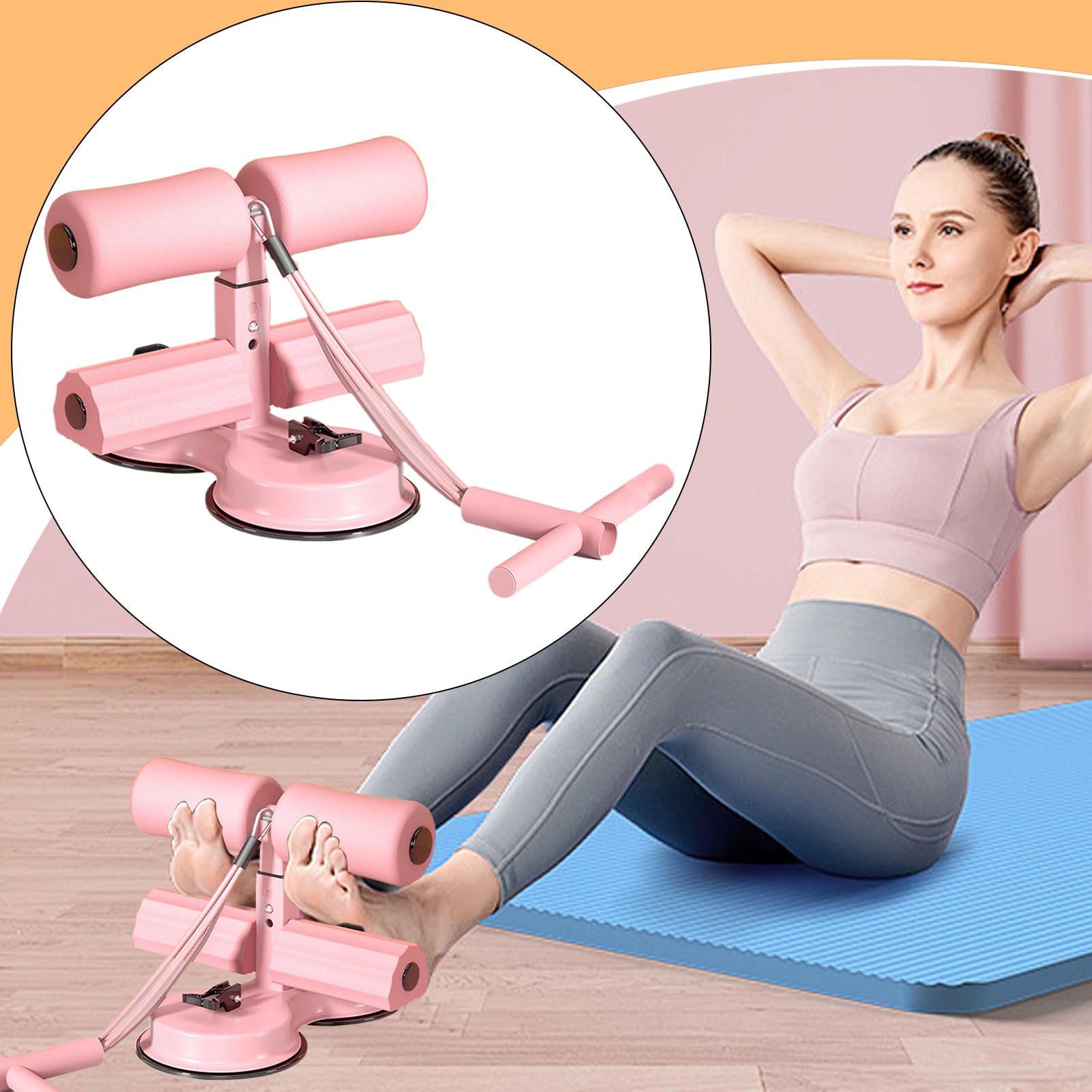 Barre D'assistance Abdos Avec Ventouses - Équipement Fitness Maison - Réglable 3 Hauteurs - Pour Taille, Jambes, Hanches - 11