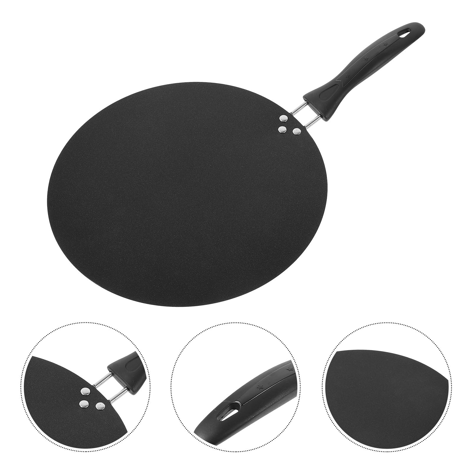 SUPVOX Padella Antiaderente per Crepes con Manico, Ferro Nero | Facile da Pulire, Uso Domestico e Ristorante, Formato Piano per Omelette e Tortilla