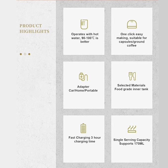 Cafetera Portátil Automática 15 Bar, Compatible con Café Molido y Cápsulas, 170 ml miniatura 4