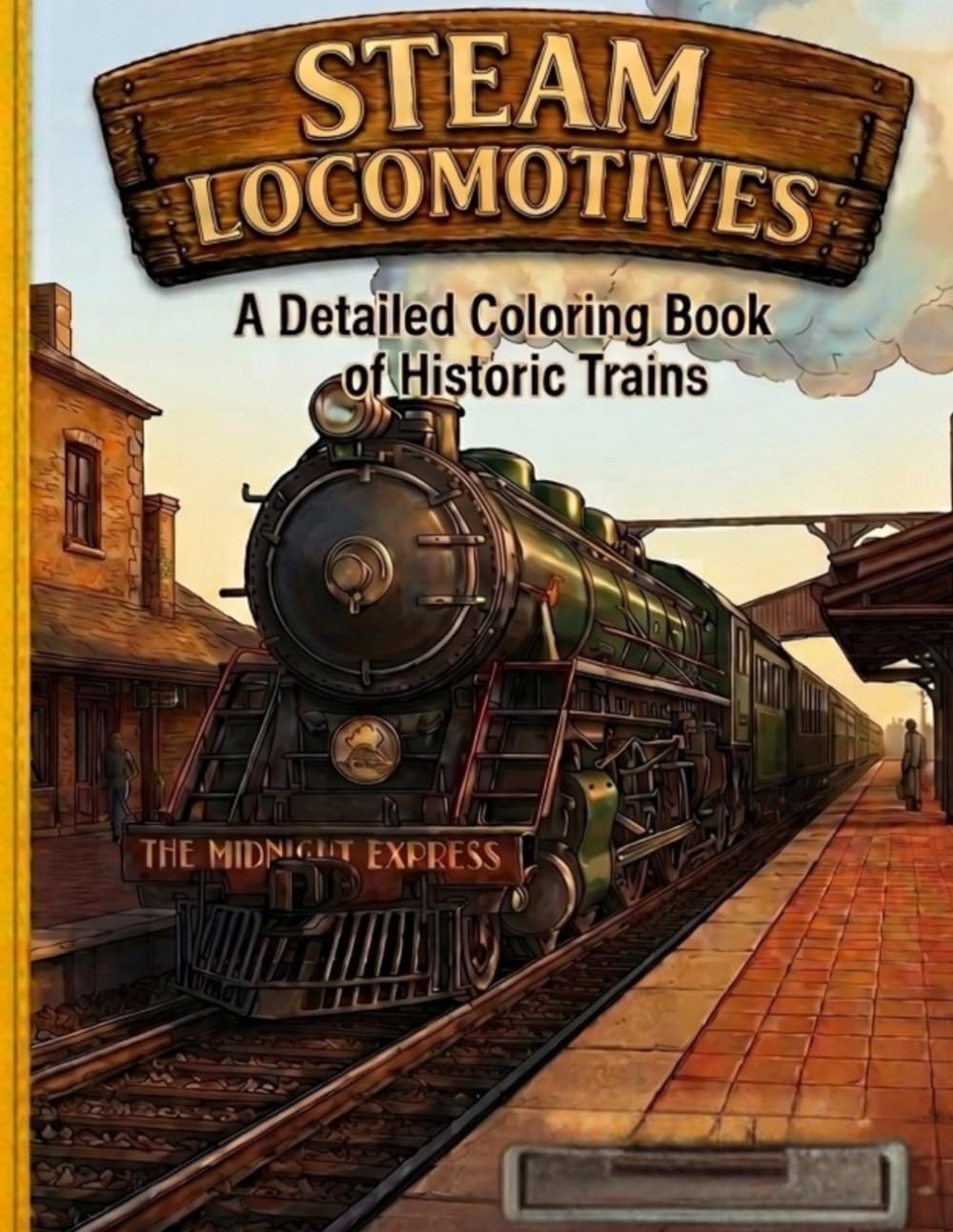 Steam Locomotives: A Detailed Coloring Book of Historic Trains