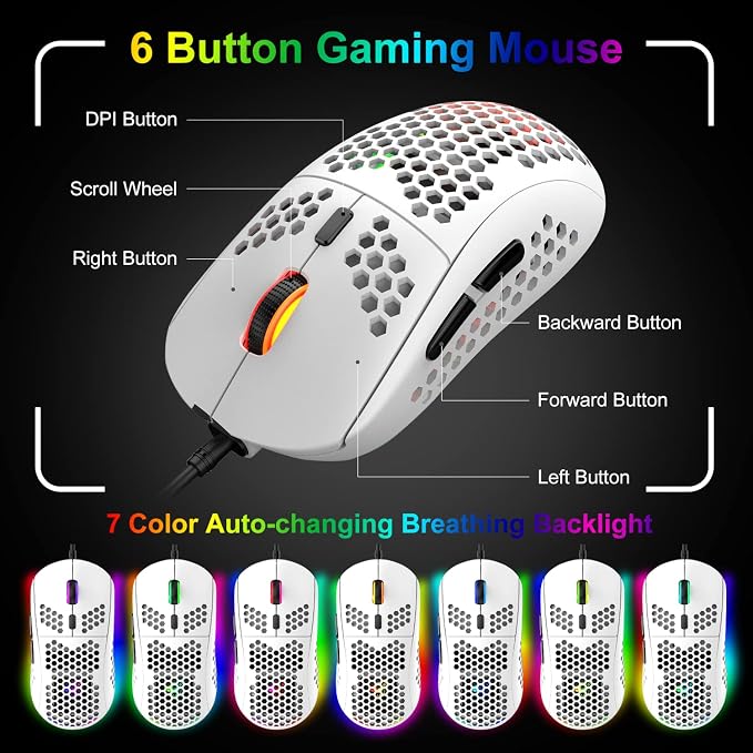 Teclado Gamer XINMENG Compacto 60% USB RGB miniatura 6