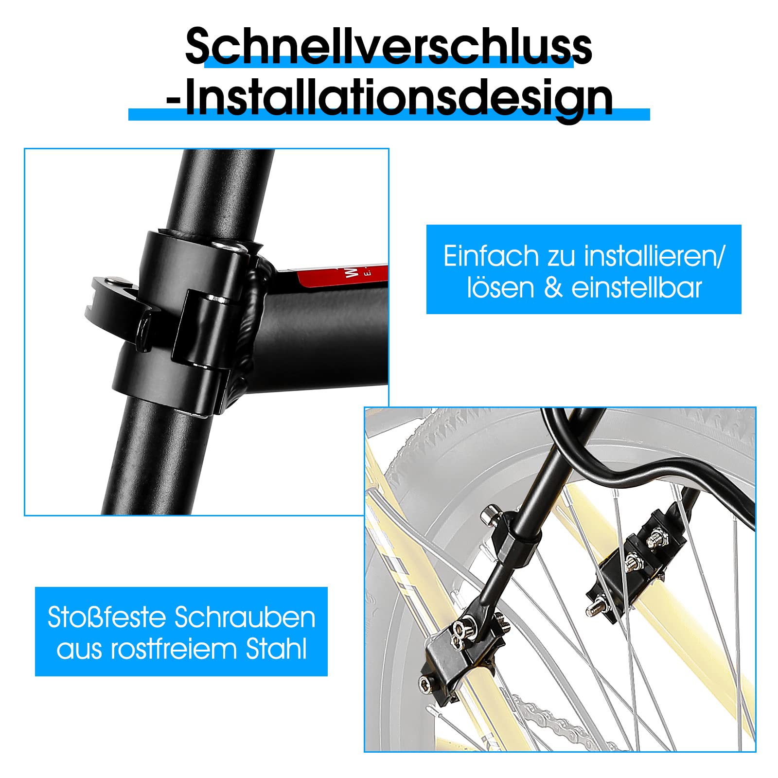 West Biking Gepäckträger Mountainbike - Stabil Robust MTB Aluminium Fahrradgepäckträger, Einfache Montage, Fahrrad Hinten Maximalbelastung 50kg