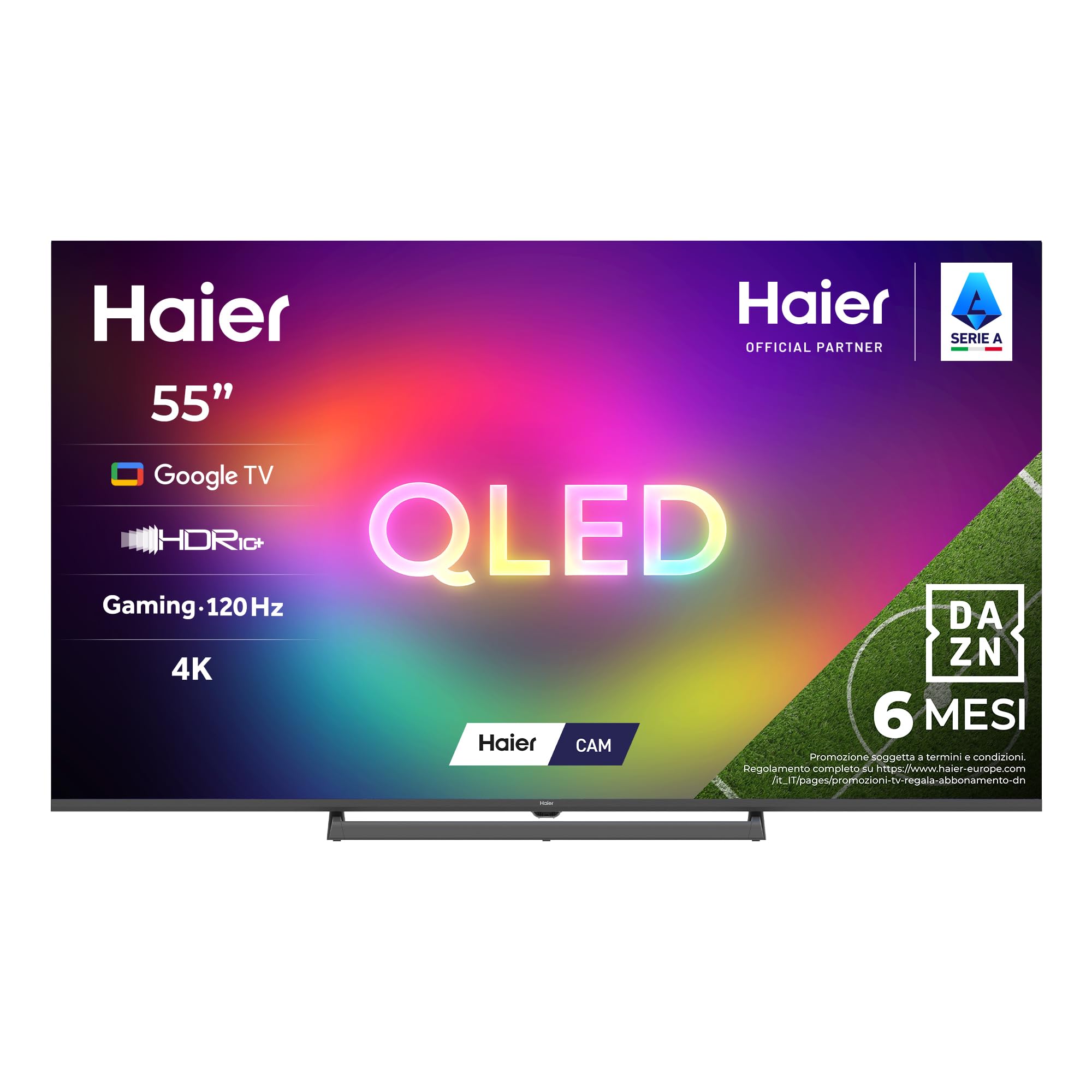 Haier H6 Smart TV QLED 55'', 4K UHD, HDR10, Google TV