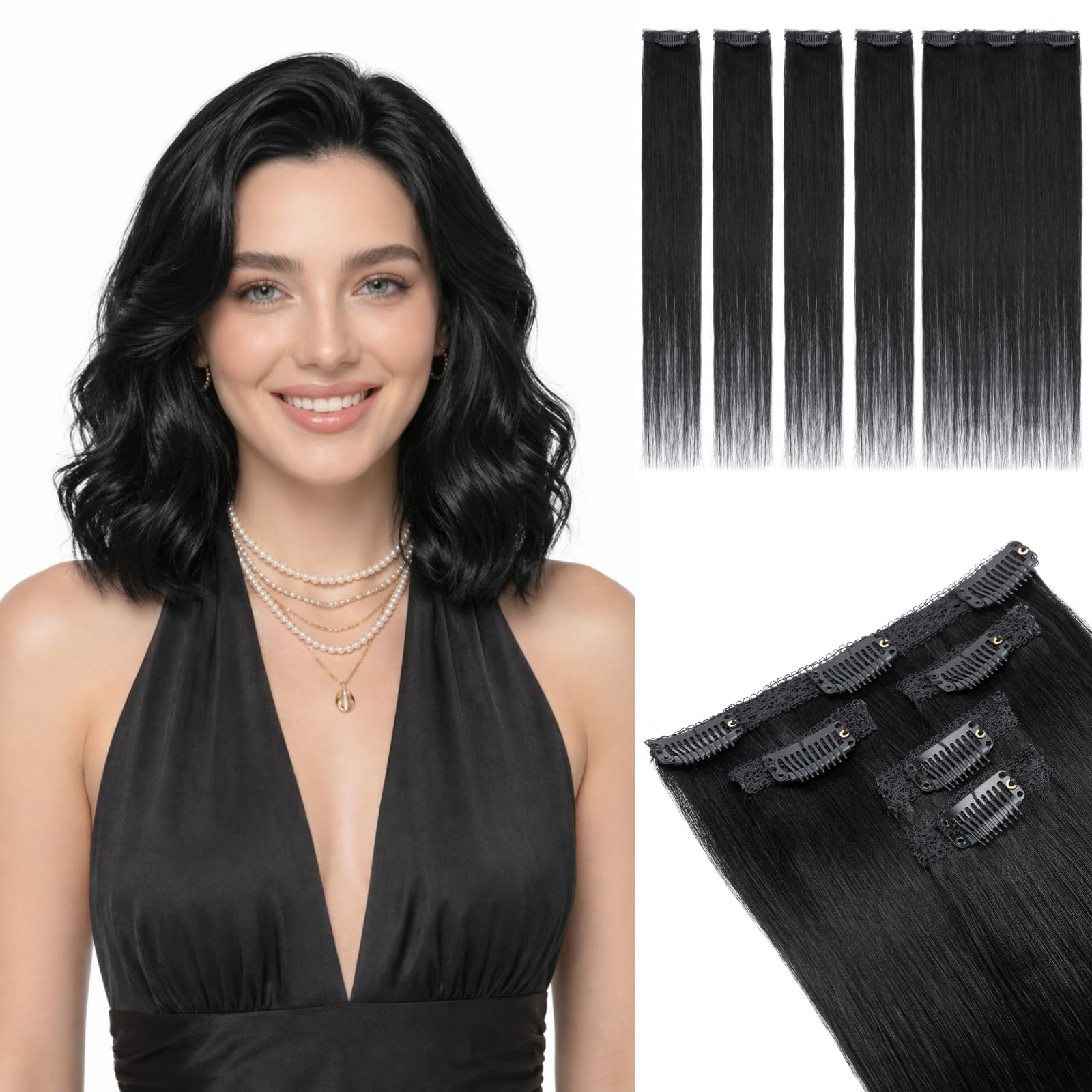 View 1 of ***STOCK PHOTO FOR REFERENCE ONLY***SEGOHAIR Clip-In Human Hair Extensions #6P613 Light Brown/Bleach Blonde 10 Inch