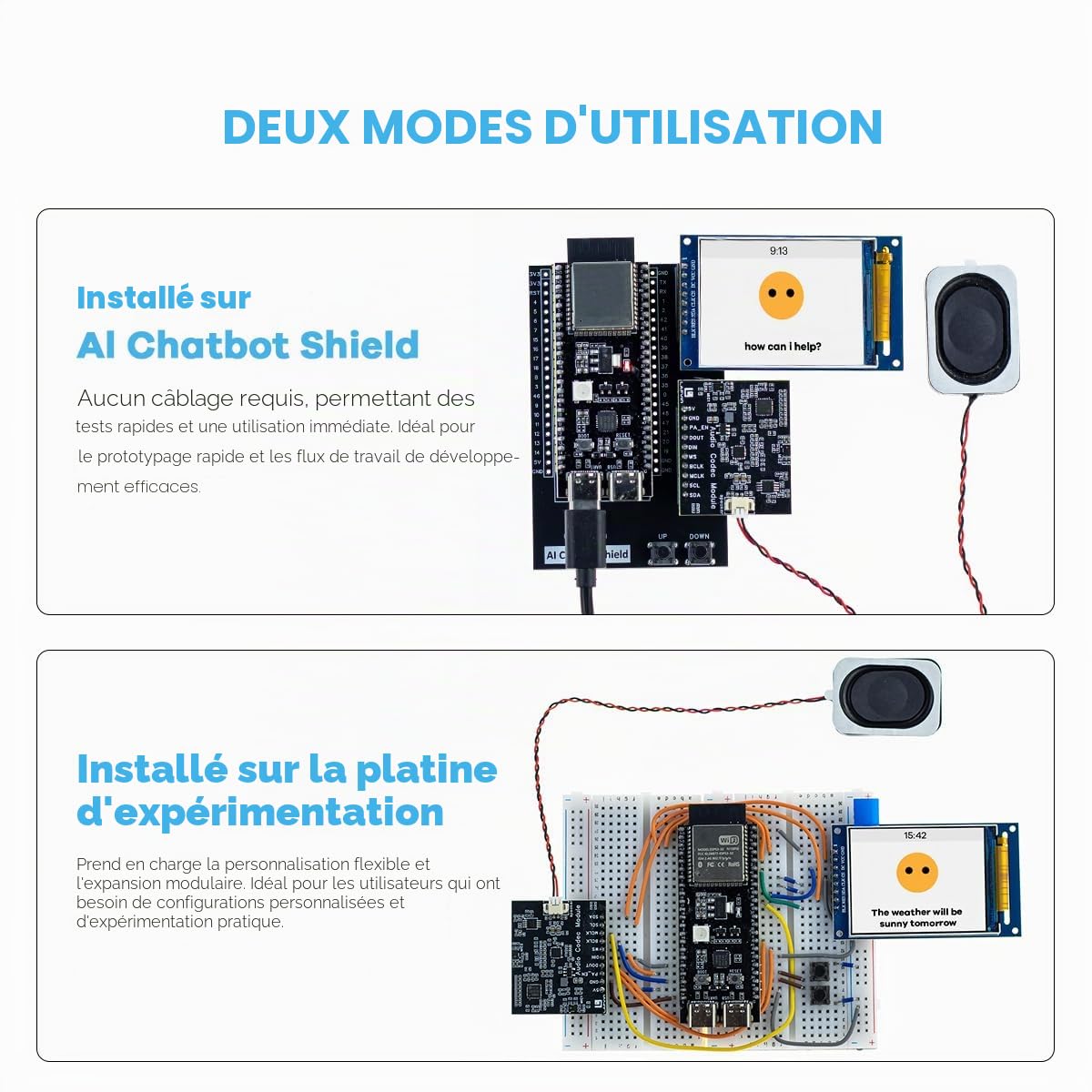 LAFVIN Kit Chatbot AI pour ESP32-S3-WROOM avec tutoriel compatible avec Arduino IDE