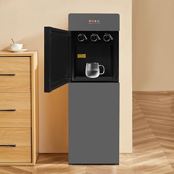 Bottom Loading Water Cooler Dispenser for 5 Gallon Bottles, Hot & Cold Floor Standing Water Dispenser with 3 Temperature Settings Water Jug, Dry Burning Protection (Silver Gray)