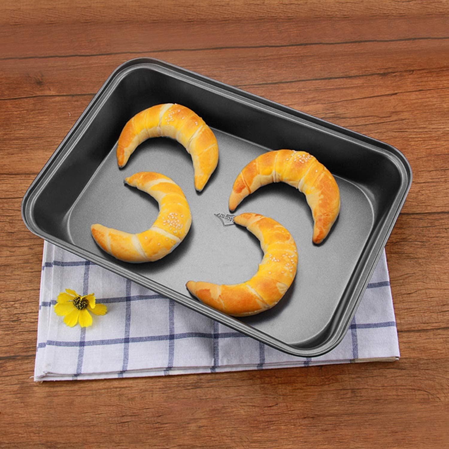 Set 4 Teglie Da Forno Antiaderenti Rettangolari - 30x20cm, 32x22cm, 34x24cm + Stampo Tortilla