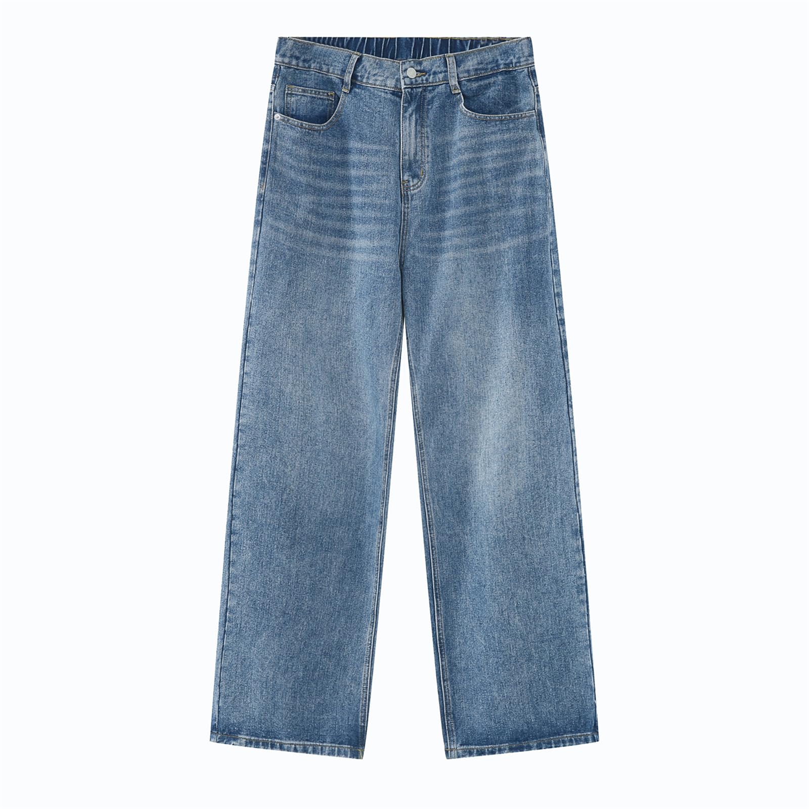 Pantalon long homme jeans droit décontracté large style coréen