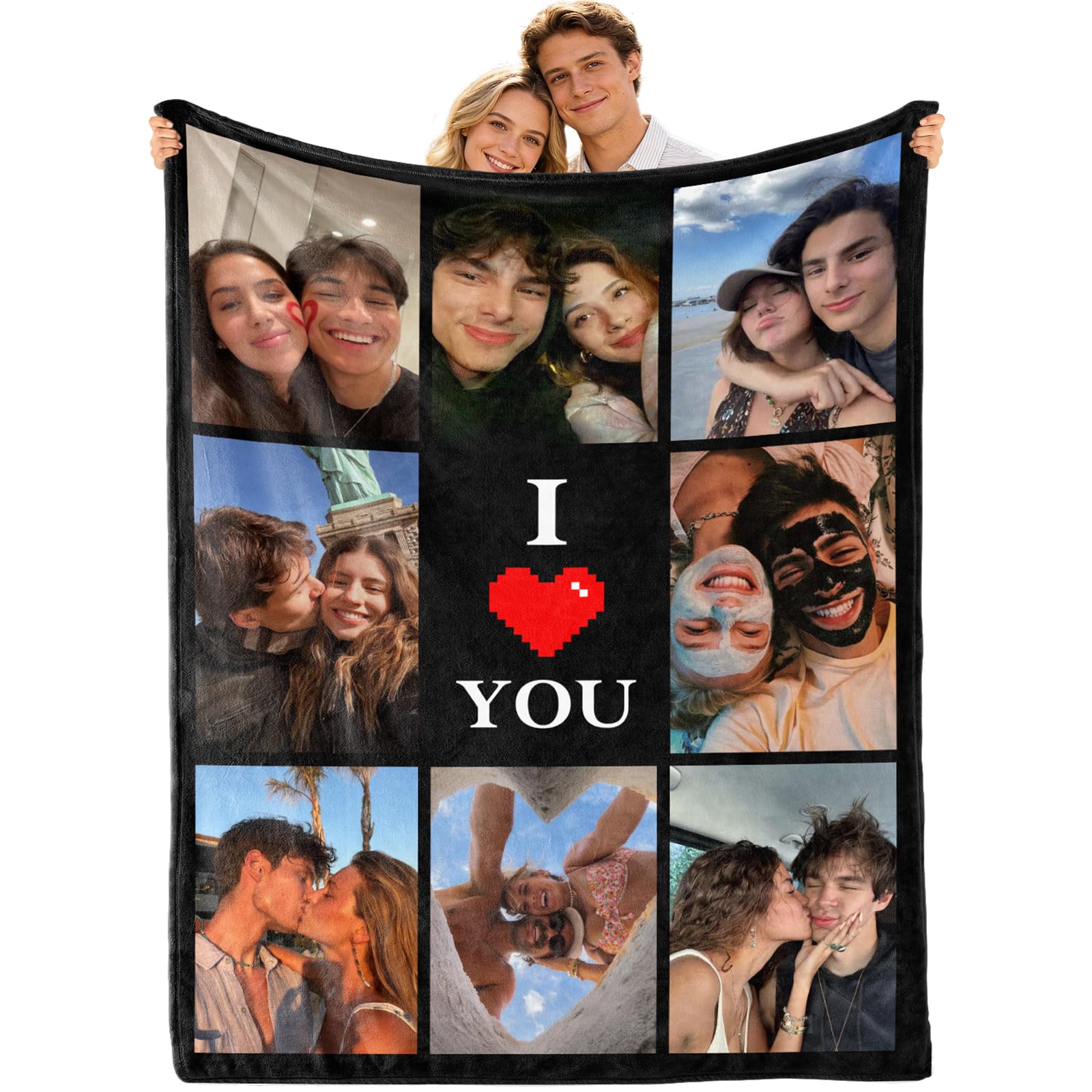 Bemaystar Personalised Blankets with Photos Text,Photo Blanket for Mum Girlfriend Boyfriend, Personalised Gifts, Customised Photo for Birthday Anniversay Mothers Ideas for Her Him โ image 1