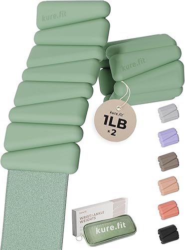 Miniatura 18 de Peso para Pilates | Pesas ajustables para muñeca y tobillo para mujeres | Brazaletes con peso | 1 libra/ 2 libras cada una (Juego de 2)