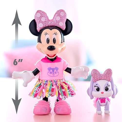 Miniatura 5 de Just Play - Juego de moda para mascotas con purpurina y glamour de Minnie Mouse de Disney, 23 piezas y accesorios, juguetes para niños a partir de 3