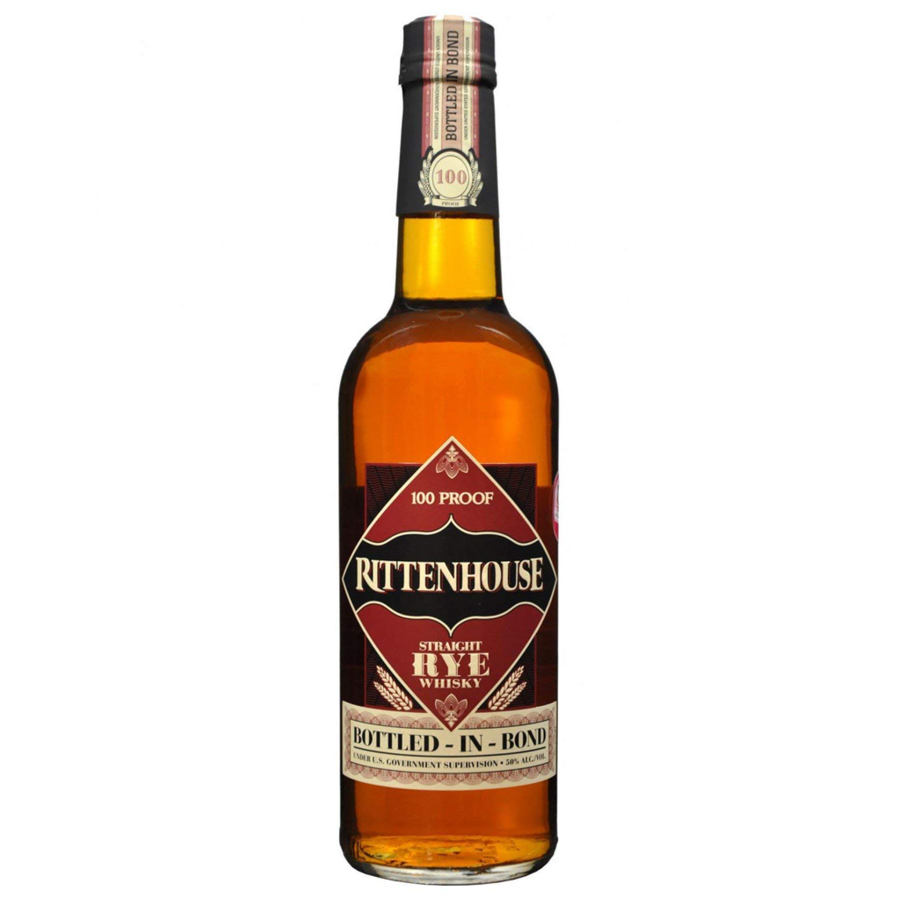 Rittenhouse Straight Rye Whisky | Bottled-In-Bond | 70cl | 50% ABV | Rye Whiskey | Award Winning
