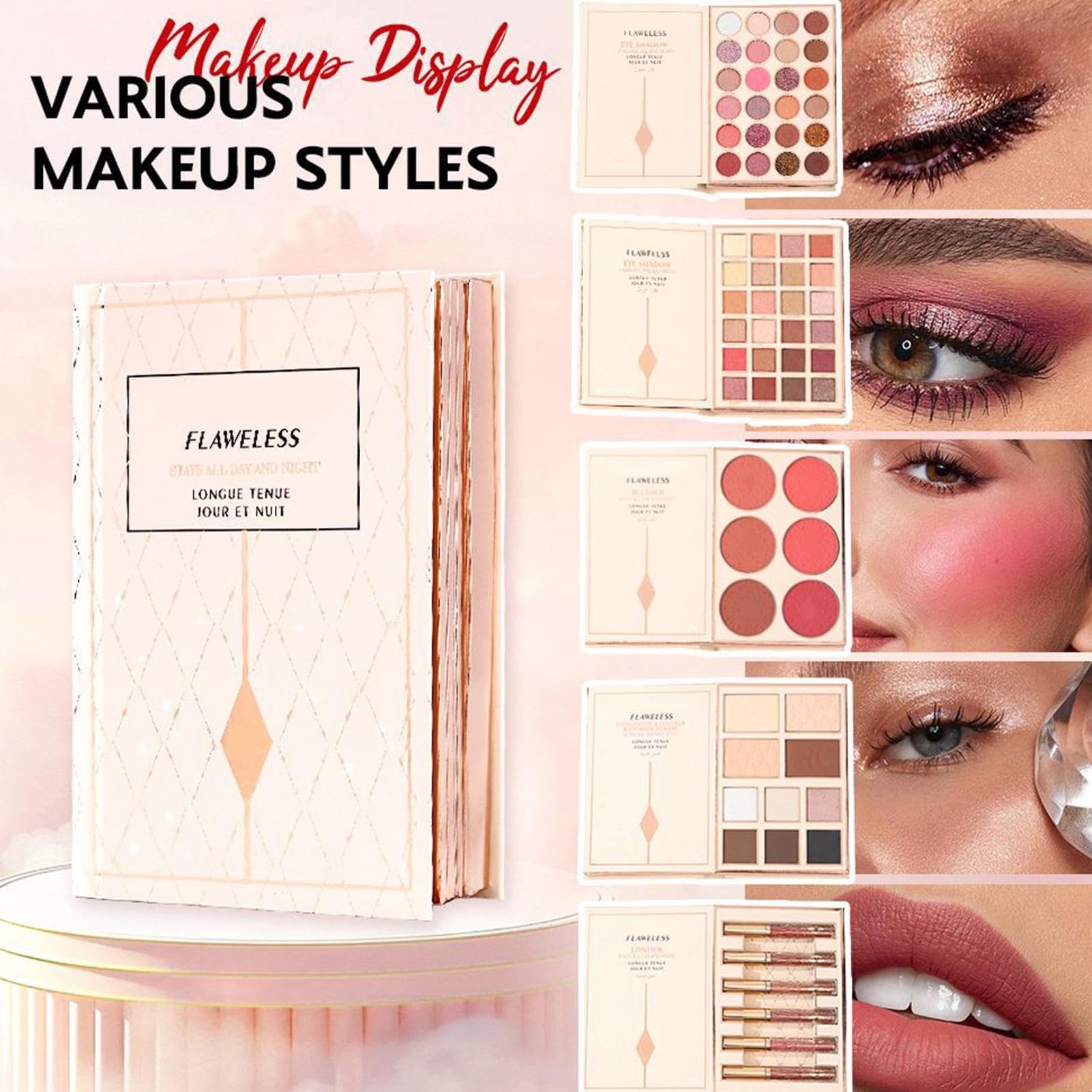 Ombretto – 1 pezzo, ombretto | palette nude, kit di trucco per uso quotidiano, festa, look da sposa e professionale per una miscela liscia e una finitura a lunga durata.