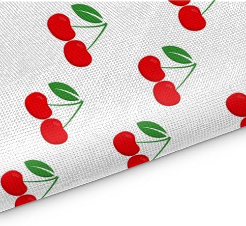 Miniatura 3 de Juego de 4 manteles individuales con patrón de cereza, lavables, impermeables, para decoración de mesa de comedor, 18 x 12 pulgadas