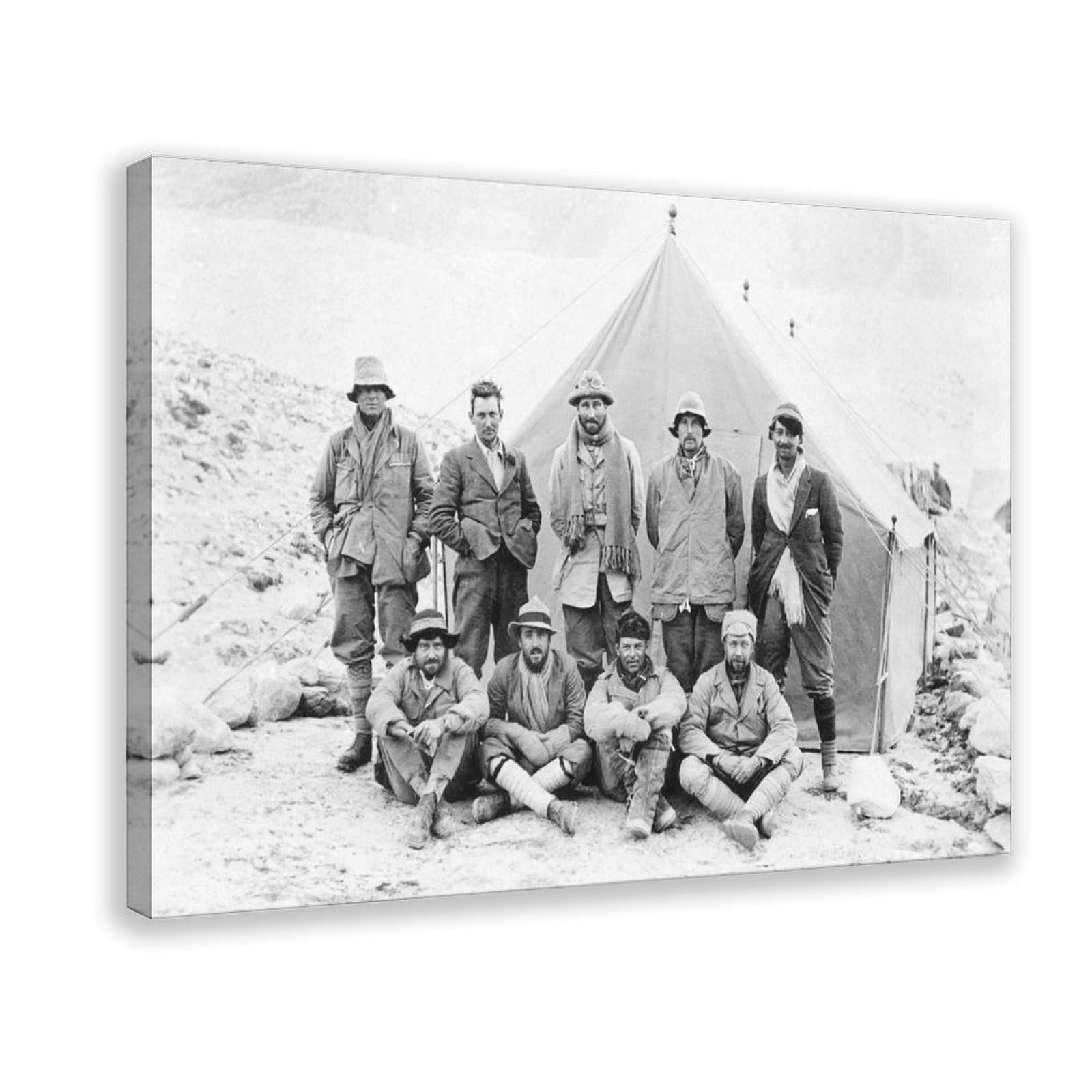 WCYB Mountaineers of Ill-fated 1924 Everest Expedition Posters Prints Canvas Deco Paintings Wall Art Hangable Frame 24" L X 36" W