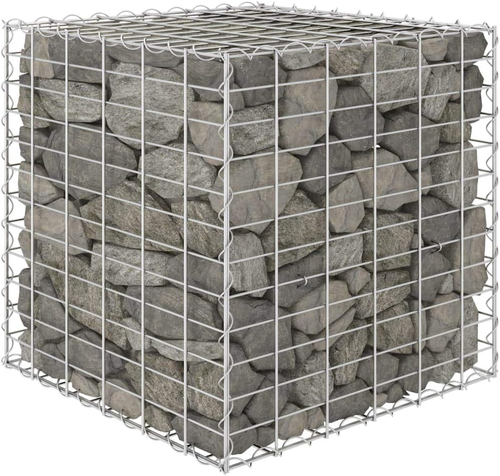 Cube Gabion Raised Bed Steel,Patio Decoration,Gardening Supplies,Vegetable Planters,Plants Privacy Fence,Outdoor Planter,Balcony Raised Beds,for Garden,Patio,Balcony,Yard,19.7"x19.7"x19.7"