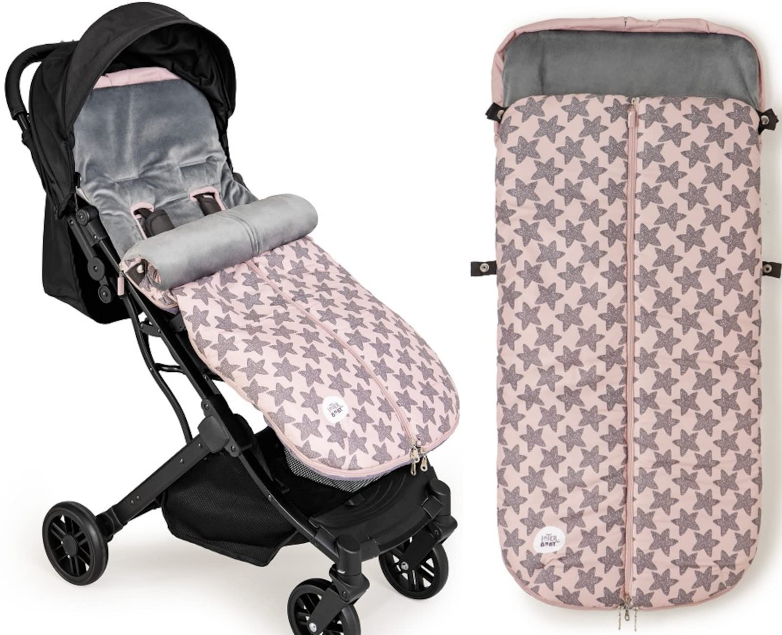 Saco Silla Paseo Universal, Saco Invierno Silla Paseo Universal, Desmontable con Cremallera, Cabezal Ajustable,Impermeable y Transpirable, fácil de Limpiar, Unisex (Liso Negro) — view 6