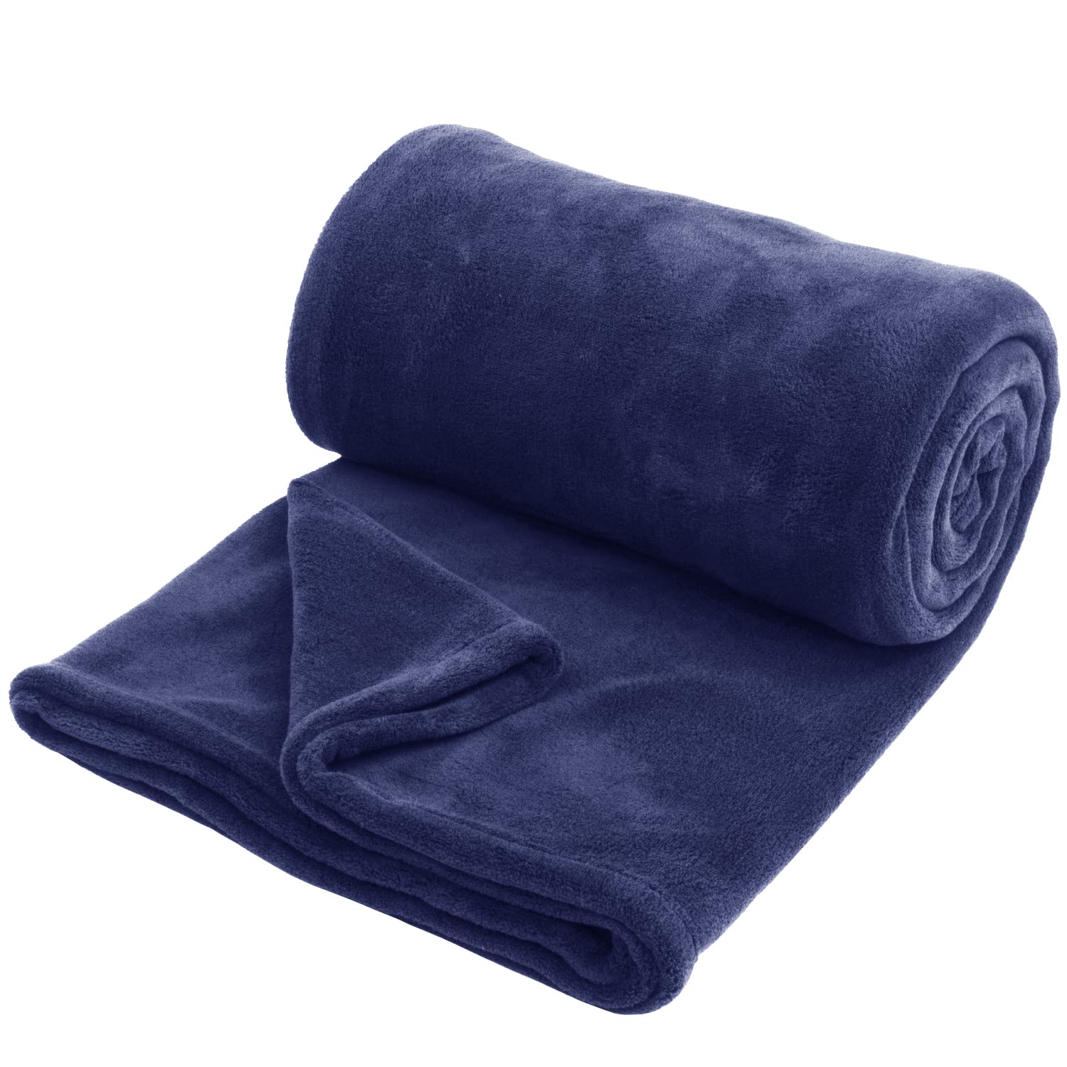 Hafaa Navy Fleece Blanket King For Bed Fluffy Throws For Sofas Couch - 400 Gsm Soft Cosy Warm Throw Blankets For Adults, 270X230cm Extra Large