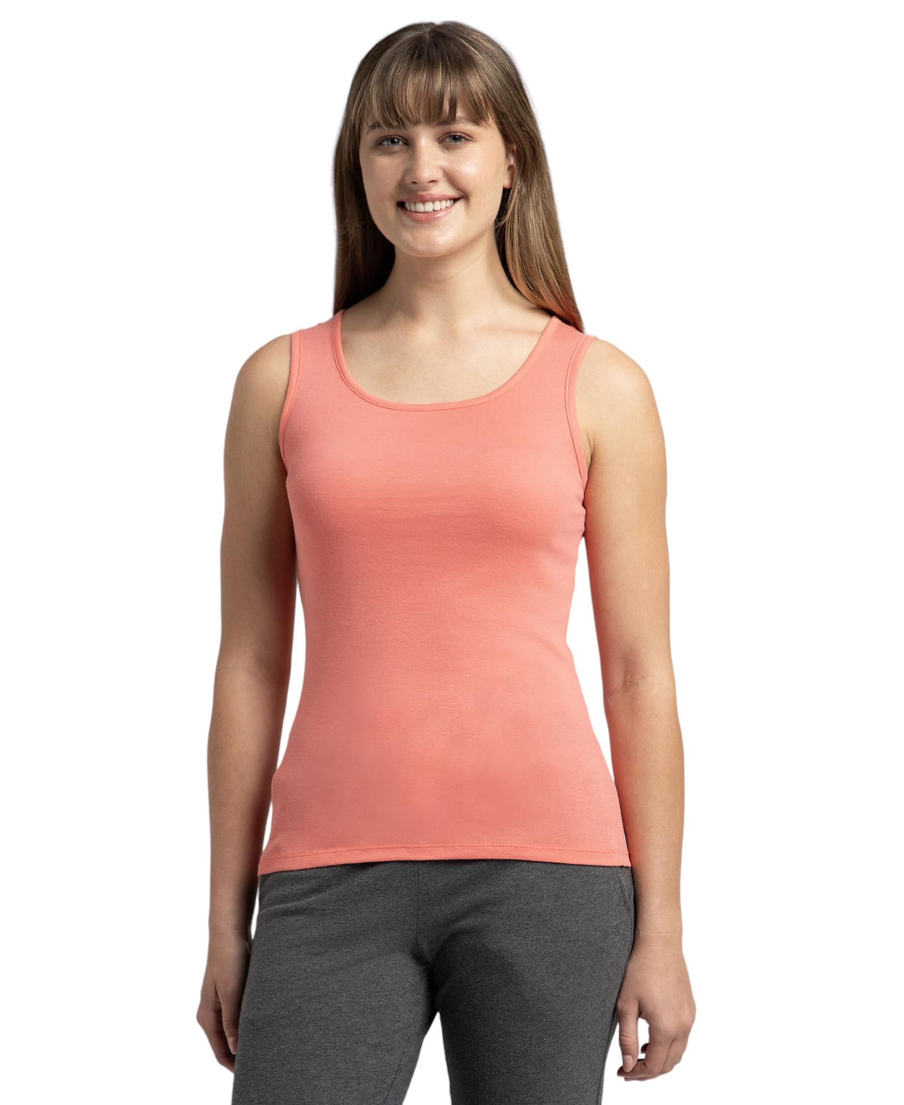 Jockey A113 Women's Super Combed Cotton Rib Fabric Slim Fit Solid Tank Top