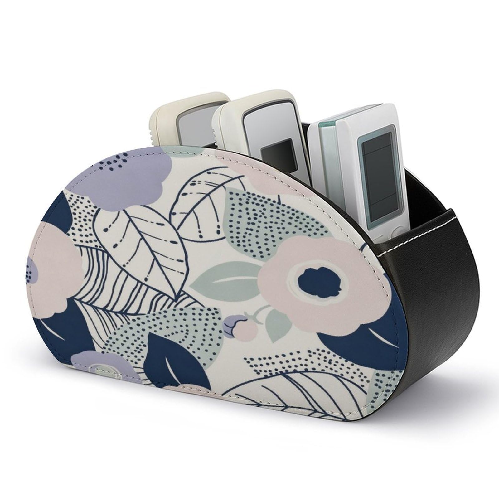 Btcowzrv Style Abstract Flowers Remote Control Holder With 5 Compartments