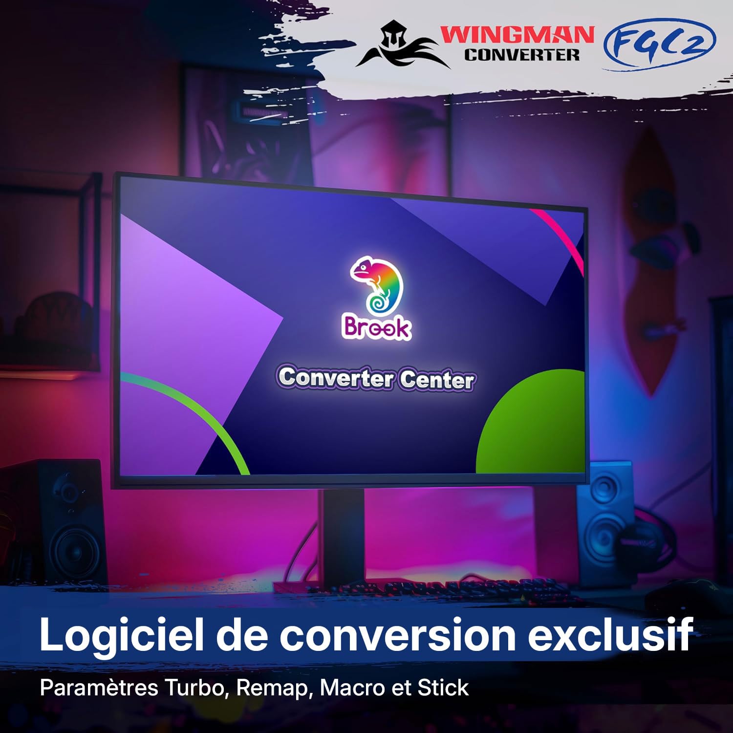 Mcbazel Wingman FGC 2 Convertisseur pour PS5, Manette Filaire PS5/PS4/Xbox Series X|S/Xbox One/Xbox Elite/NS Switch/Stick Arcade vers PS5/PC Windows