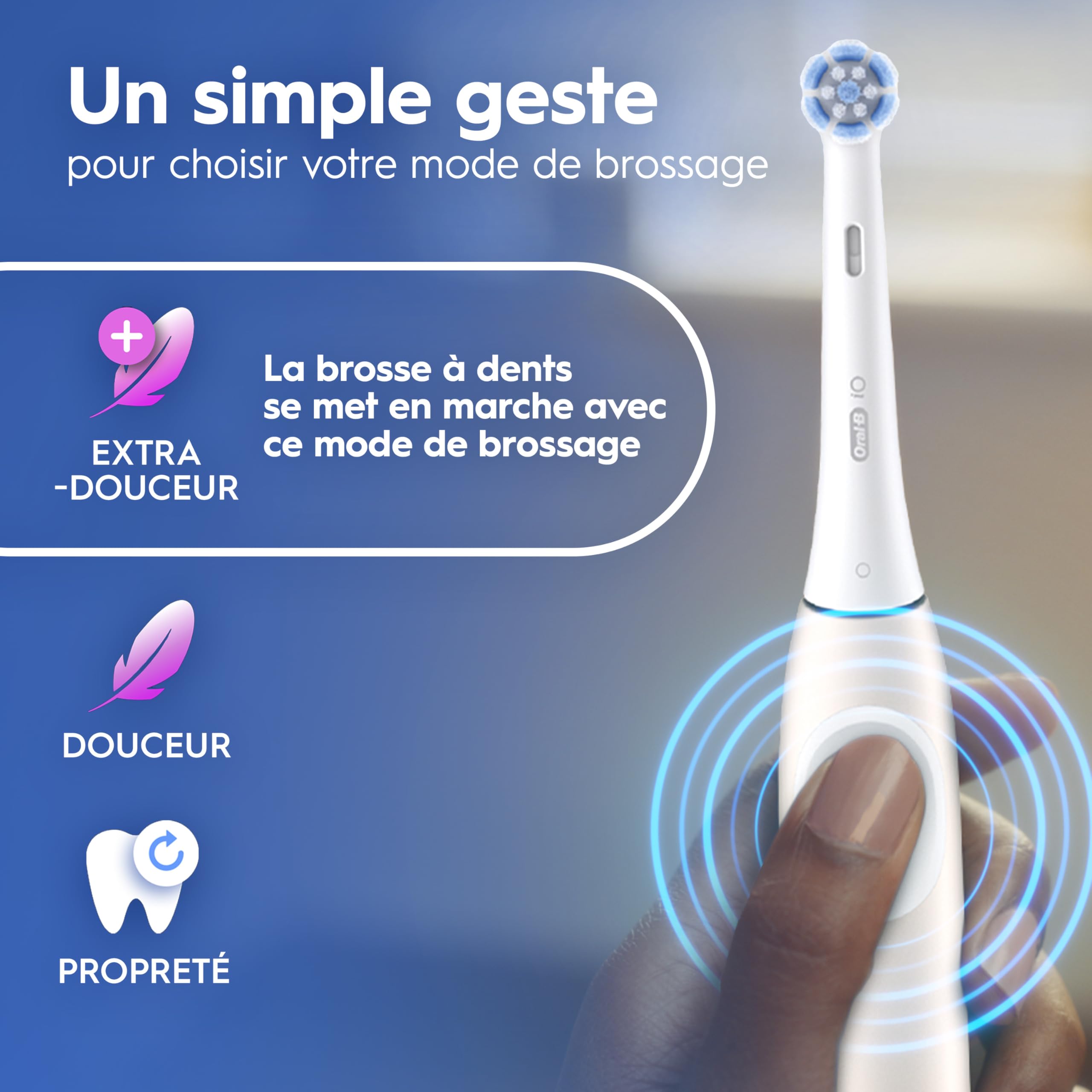 Oral-B iO2 Brosse À Dents Électrique Rose Clair, 1 Brossette, 1 Étui De Voyage, 1 Porte-Brossettes de voyage