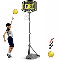 Canestro da Basket per Bambini Set da Basket Portatile Regolabile da 110-190 CM Giocattoli da Esterno e da Interno per Bambini