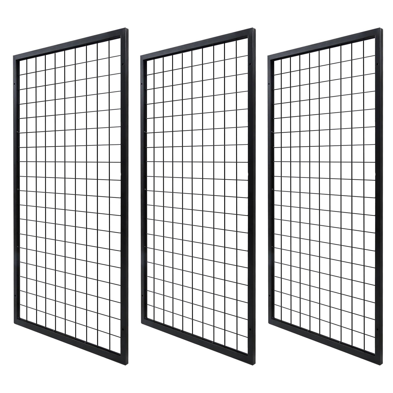 Photo 1 of ***** COSMETIC DAMAGE *** Eastern Tree Metal Grid Wall Panels, Black Wire Grid Panel, Gridwall Display Stand, Heavy Duty Gridwall Panels for Retail Display - 3pcs