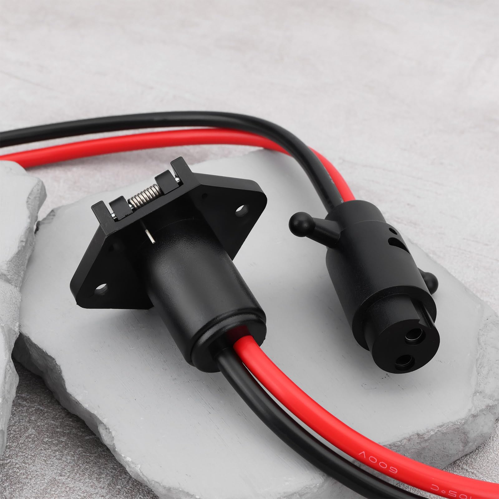 1 Par de Enchufes Y Tomas de Corriente para Motor de Arrastre Marino de 12 V 2 Pines Calibre 8 AWG Compatible con Minn Kota