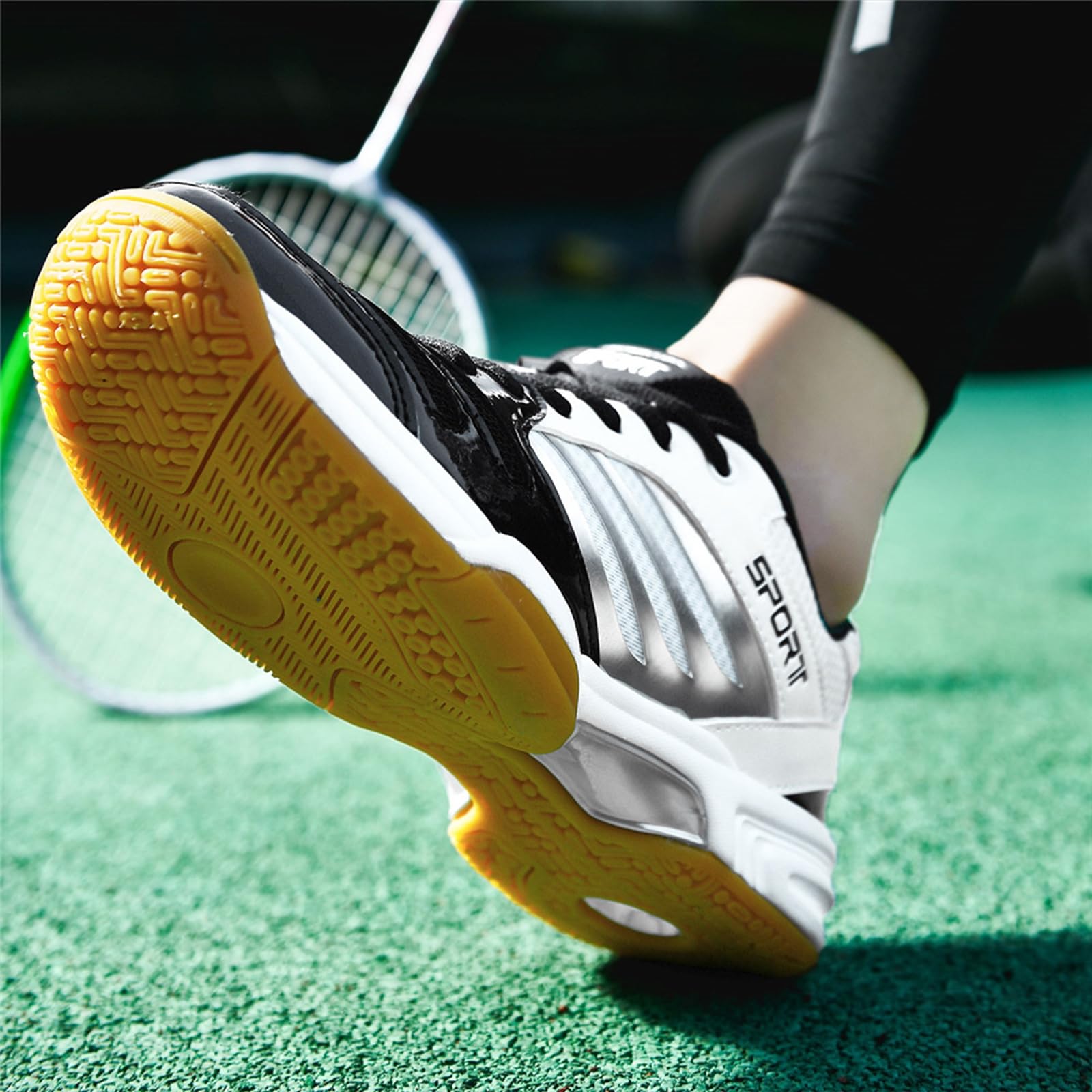 Chaussures Badminton et Tennis pour Hommes, Baskets de Pickleball, Chaussures Terrain d'intérieur décontractées pour Le Racquetball, Tennis Table, Squash, Volley-Ball