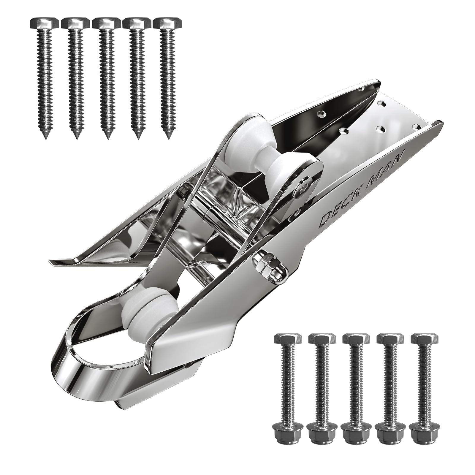 Photo 1 of Deck Man Bow Anchor Roller 316 Stainless Steel Marine Grade Hinged Self-Launching Bow Roller for Delta Anchors (for Anchor 11-22lbs)
