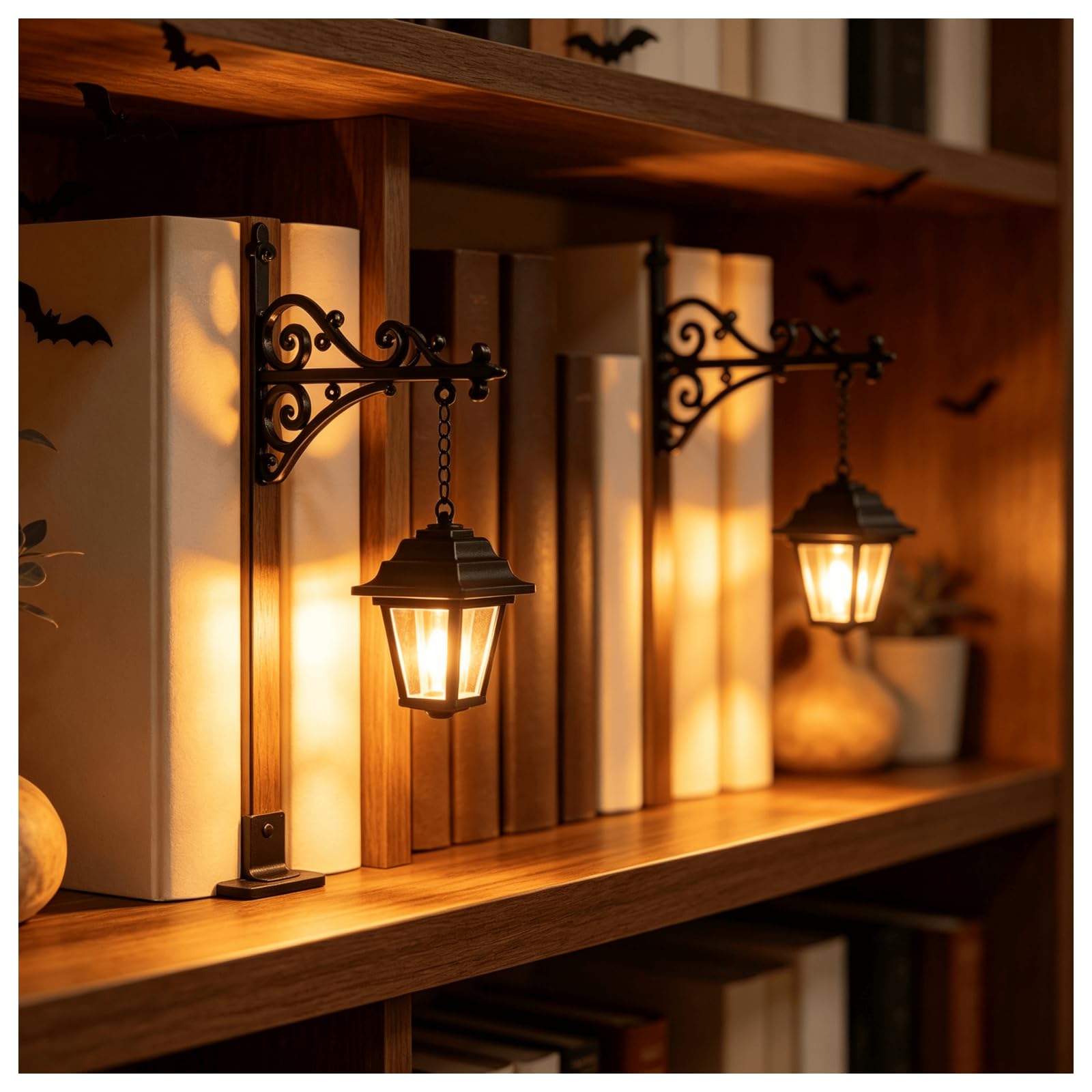 Library Lantern-Decorative 2pcs Bookshelf Lighting, Mini Bookshelf Lamp